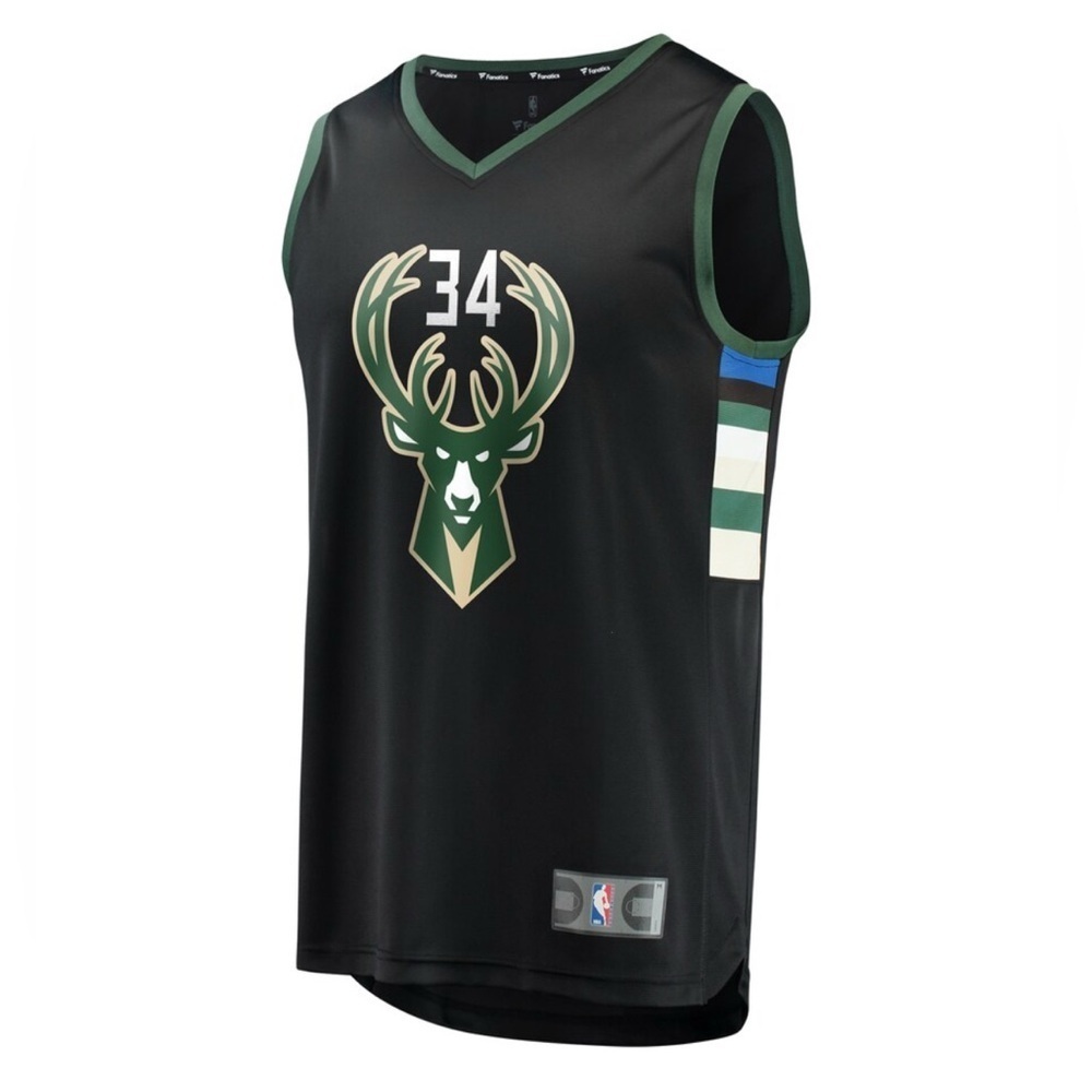 Milwaukee Bucks Yanis Antetokounmpo black basketball jersey men’s S Fanatics - Picture 3 of 12